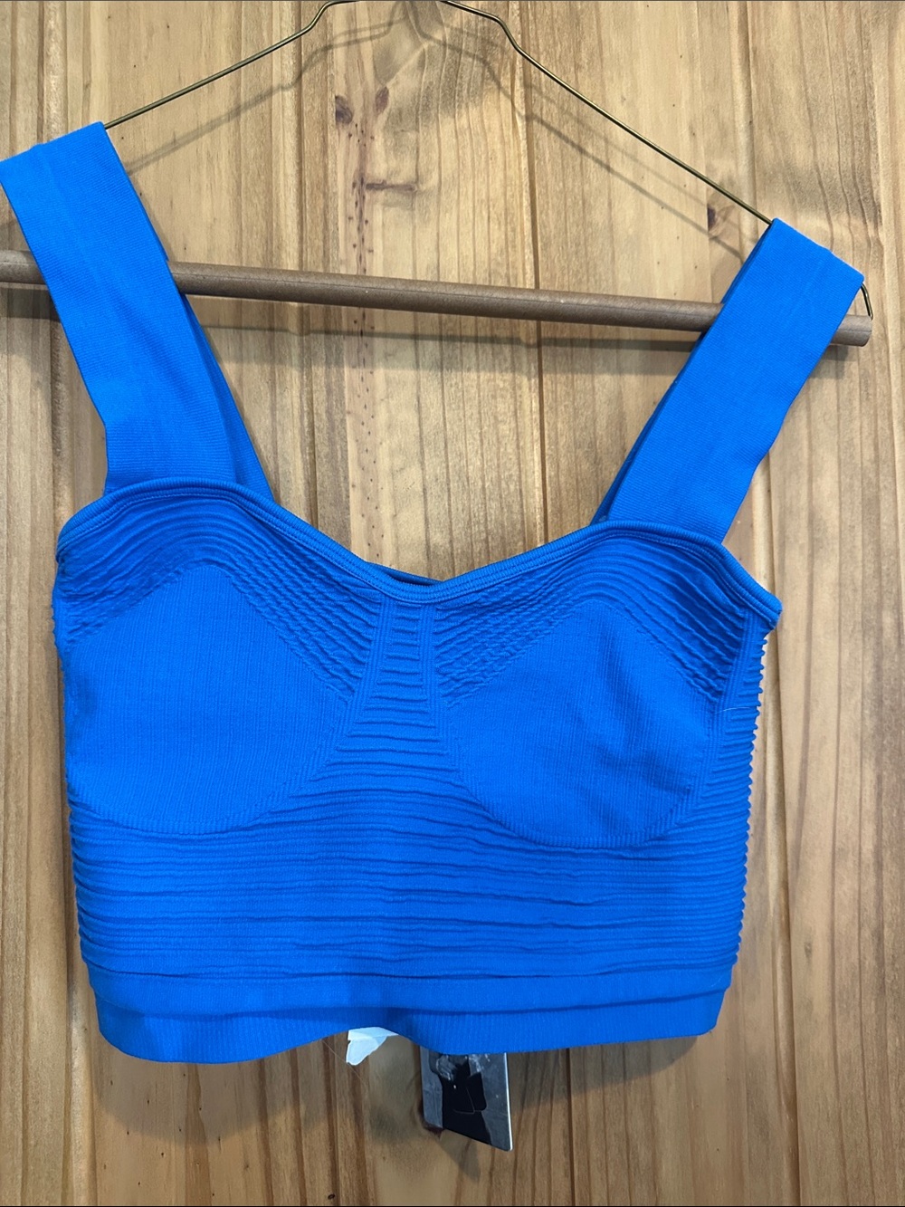 Sincerely Jules Cobalt Blue Ribbed Crop Tank